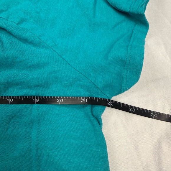 Just My Size Teal Short Sleeve Top Womens 1X 16W Lace Henley Plus Size Tee - Picture 7 of 8